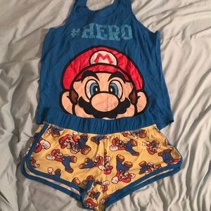 Mario tank top and shorts sleep set